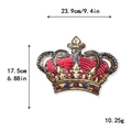 Red sequin crown patch with gold borders and size markings for DIY clothing decoration - Red Crown (10282)