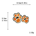 Orange and white paw print embroidered patch for DIY clothing decoration, 8.5cm x 5.5cm - Double Paw Print Style (10720)