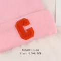 Orange chenille letter C patch for DIY caps and bags, size 4.3x6.0cm and 1.3g weight - Letter C Orange Display (GZ-4373)