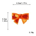 Sparkling orange bow sequin patch with 4.5cm x 3.2cm dimensions for DIY decor - Orange Red