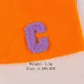 Purple Chenille Letter C Patch with Orange Border for DIY Clothing and Bags 4.3x6cm - Letter C Purple Display (GZ-4378)