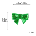 Green sequined bow patch for DIY embroidery decoration, measuring 4.5cm by 3.2cm - Green