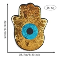 Großer Hamsa-Hand Pailletten-Stickaufnäher für DIY-Kleidung, 32 cm Höhe, Gold-Blau - Stil 1 (5212397365900)