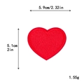 Red embroidered heart iron-on patch measuring 5.9cm x 5.1cm for DIY clothing decoration - L / Red