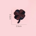 Geborduurde zwart en bruine klavertje vier patch voor DIY decoratie, 4,5cm bij 3,5cm - Donkere Koffie Klaver