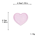 Pink heart embroidered patch for DIY clothing decoration measuring 4.9cm by 4.2cm - M / Light Pink