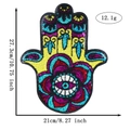 Detailansicht großer Hamsa-Hand-Pailletten-Aufnäher, 27.3x21cm, für DIY-Kleidungsdekoration - Stil 3 (5212397365902)