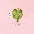 Green four-leaf clover embroidery patch measuring 4.5cm by 3.5cm for DIY clothing decor - Four-leaf Clover 5