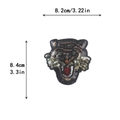 Tiger head sequin embroidery patch for clothing DIY decoration with size indicators - Yellow Brown Tiger Head Style (GZ-5312)