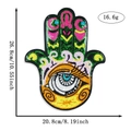 Detail of Hamsa Hand sequin embroidery patch with eye design and dimensions 26.8x20.8cm - Style 6 (5212397365905)