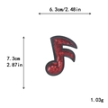 Red sequin musical note embroidery patch measuring 6.3cm by 7.3cm for DIY clothing - Gz-5315* Irregular