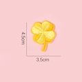 Yellow four-leaf clover embroidered patch for DIY clothing decor, size 4.5cm x 3.5cm - Four-leaf Clover 9