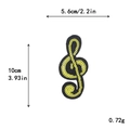 Treble clef sequin patch with yellow sequins on black fabric and 10cm height dimension - Gz-5317* Irregular