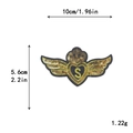 Sequin heart patch with crown, wings, and letter S for clothing DIY accessories - Winged Crown Heart S Style (GZ-5318)