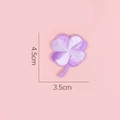 DIY purple four-leaf clover embroidered patch with gradient stitching for clothing decoration - Four-leaf Clover 12