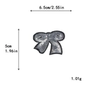 Silver bow sequin patch for DIY clothing, measures 6.5cm wide by 5cm high - Silver Gray Bow Style (GZ-5320)