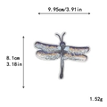 Sequin dragonfly embroidery patch measuring 9.95cm by 8.1cm for DIY clothing decoration - Colorful Dragonfly Style (GZ-5321)