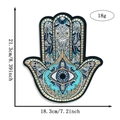 Detail view of Hamsa Hand sequin embroidery patch with dimensions 21.3cm by 18.3cm - Style 21 (5212397365920)