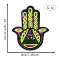 Macro view of Hamsa hand sequin patch with dimensions 23.7x19cm for DIY apparel - Style 23 (5212397365922)
