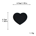 Black embroidered heart patch with dimensions 4.9cm by 4.2cm and 1.15g weight details - M / Black