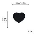 Black heart embroidery patch with dimensions 3.8x3.4cm for DIY clothing decoration - S / Black