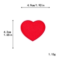 Red heart embroidered patch with dimensions 4.9cm by 4.2cm for DIY clothing decoration - M / Red
