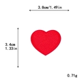 Red heart embroidered patch with dimensions 3.8cm by 3.4cm for DIY clothing decor - S / Red
