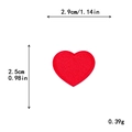 Red heart embroidered patch DIY sewing applique for clothes 2.9cm x 2.5cm size - Mini / Red