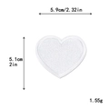 White heart shape embroidery patch for DIY clothing 5.9cm wide with woven texture - L / White