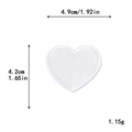 White heart embroidered patch DIY sewing applique for clothing 4.9cm x 4.2cm decoration - M / White