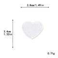 White heart shape embroidery patch with detailed knit texture for DIY clothing decoration - S / White