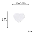 White heart embroidered patch for DIY clothing 2.9x2.5cm size details and fabric texture - Mini / White