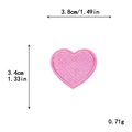 Pink heart embroidered patch with dimensions 3.8x3.4cm for DIY clothing decoration - S / Pink