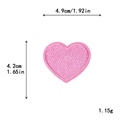 Pink heart embroidered patch DIY sewing applique with detailed dimensions for clothing - M / Pink