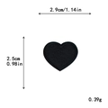 Black heart embroidered patch with size dimensions 2.9cm x 2.5cm for DIY clothing - Mini / Black