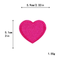 Rose red heart embroidered patch with size 5.9x5.1cm and 1.55g weight details - L / Rose Red