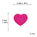 Rose red heart embroidered patch with detailed stitching for DIY clothing decoration - S / Rose Red