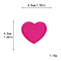 Rose red heart embroidered patch for clothing DIY decoration with 4.9cm size detail - M / Rose Red