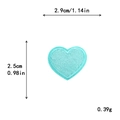 Mint green heart embroidery patch for clothing DIY measures 2.9cm by 2.5cm - Mini / Blue