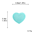 Light blue heart embroidery patch with 3.8cm x 3.4cm size specifications for DIY clothing - S / Blue