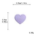 Lavender heart embroidery patch with precise needlework and 2.9cm x 2.5cm dimensions - Mini / Purple