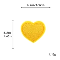 Yellow heart embroidered iron-on patch measuring 4.9cm by 4.2cm for DIY clothing decoration - M / Yellow
