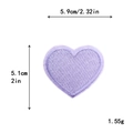 Purple heart embroidered patch for DIY clothing repair, 5.9cm x 5.1cm size - L / Purple