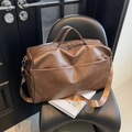 Borsa tote marrone scuro in ecopelle con tracolla regolabile e grande capacità interna - Marrone