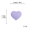 Purple heart embroidery patch for DIY clothing decoration with 3.8cm width dimensions - S / Purple