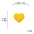 Yellow heart embroidered iron-on patch, decorative DIY applique for clothing and bags - Mini / Yellow