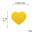 Yellow heart embroidered patch DIY accessory with dimensions 5.9cm by 5.1cm - L / Yellow