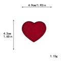 Red heart shaped embroidered patch with dimensions of 4.9cm by 4.2cm for DIY clothing - M / Burgundy