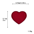 Red heart embroidered patch for DIY clothing repair 5.9cm by 5.1cm decorative sticker - L / Burgundy