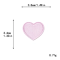 Light pink heart embroidered patch for DIY clothing repair 3.8cm wide size - S / Light Pink